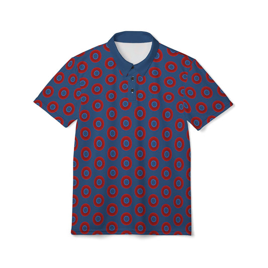 Donut Polo - vivid donut print w/light navy blue background [unisex]