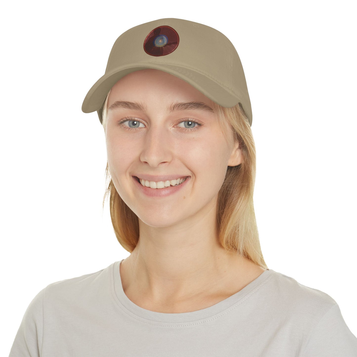 Lumpy Donut Baseball Cap - "The Unofficial Donut Cap of Bowie MD" - vivid dark red donut w/