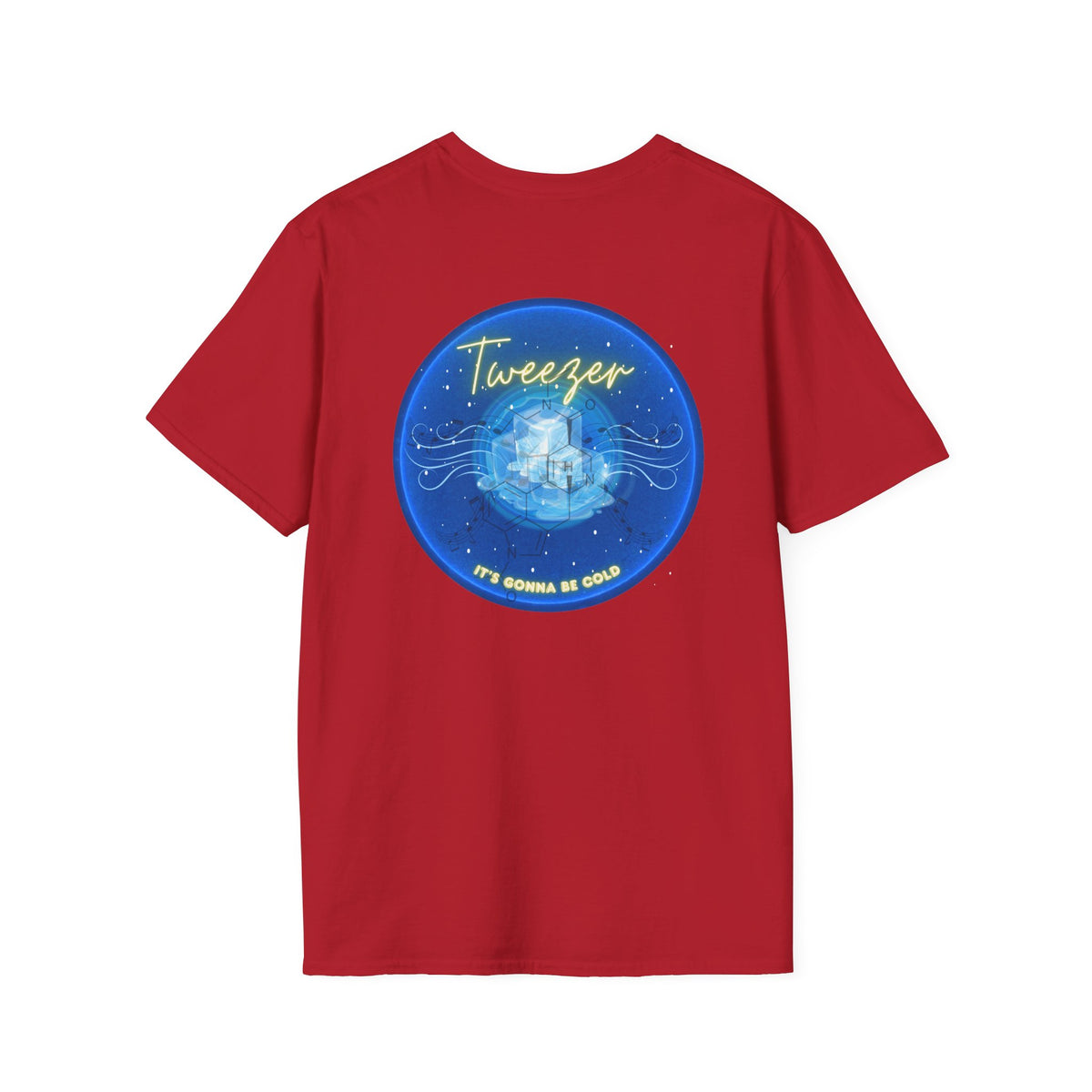 Classic Donut Tee - Unisex Soft-Style - "The Donut Reprised" - vivid blue donut