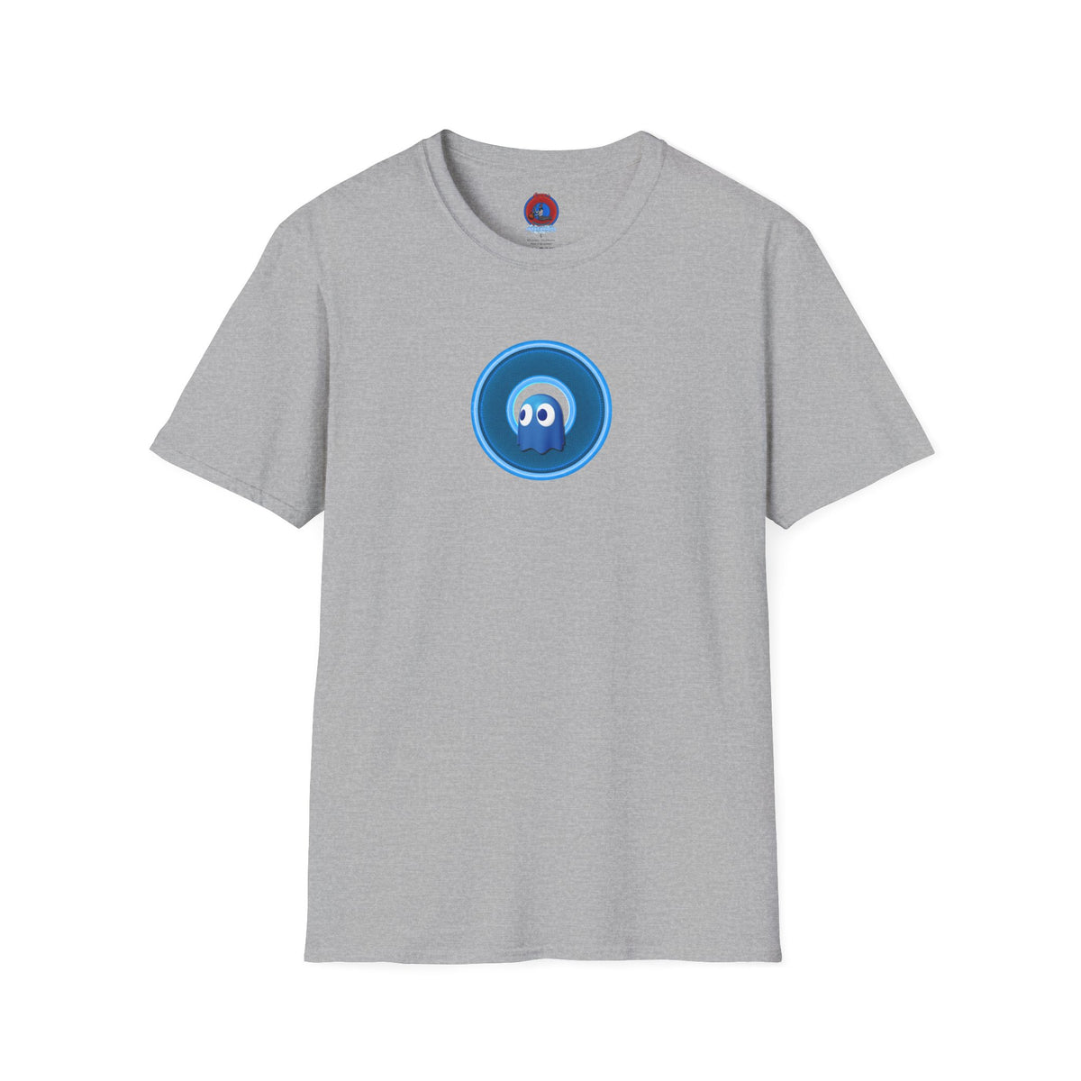 Classic Donut Tee - Unisex Soft-Style - "The Story of the Donut - a Ghostly Good Time" - variant 2 - blue/light blue rustic donut