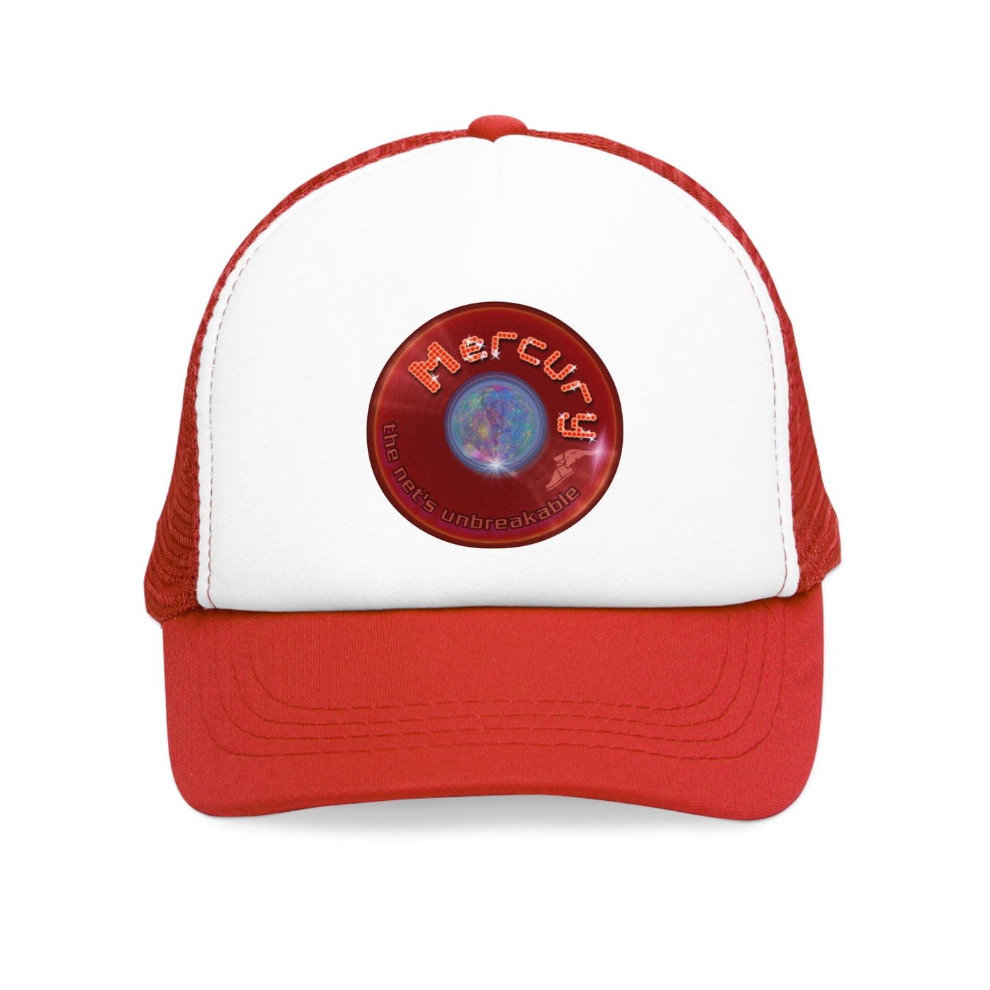 Lumpy Trucker Hat - Deity Series - "Mercury's Donuts of the Gods" - variant 4 - red donut