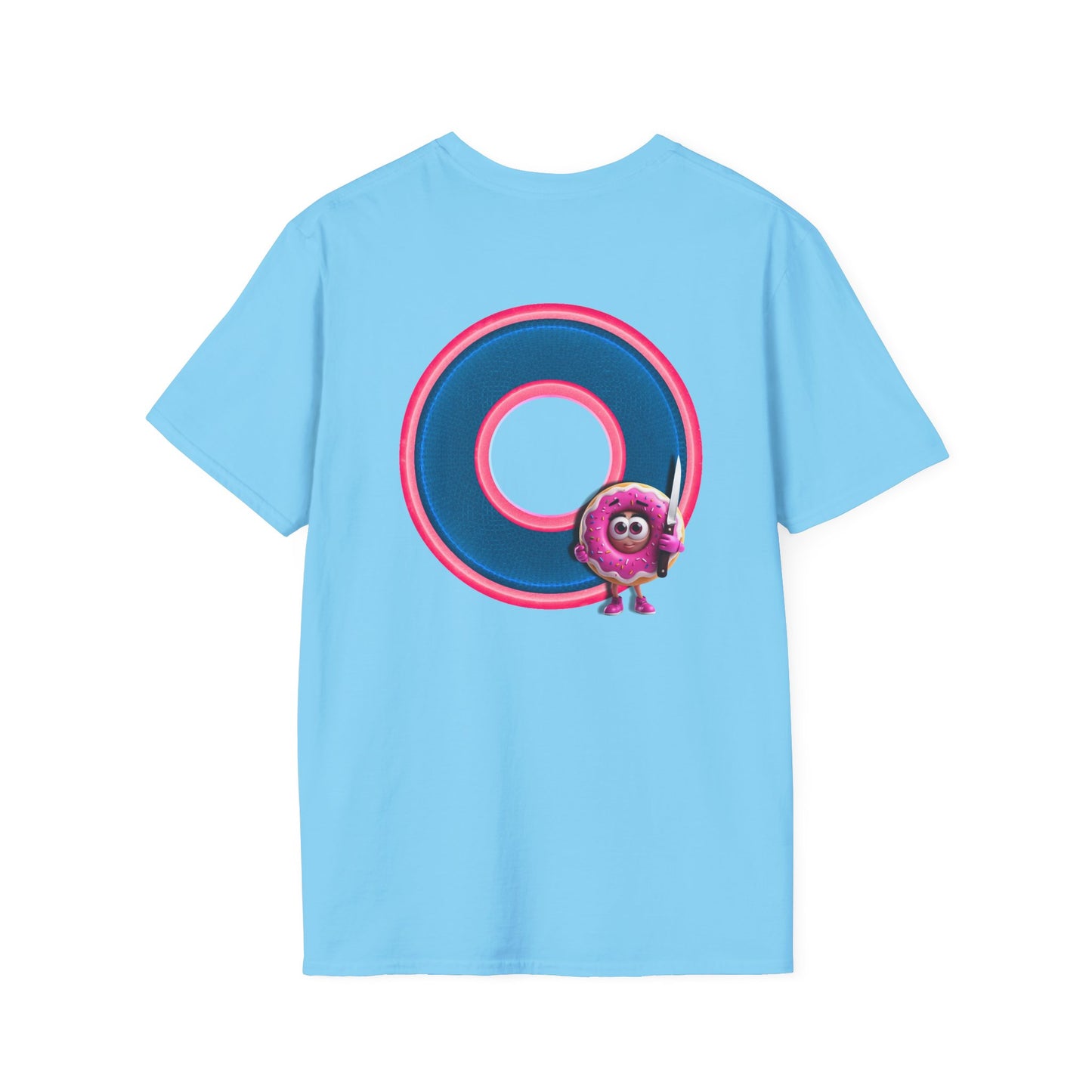 Classic Donut Tee - Unisex Soft-Style - "My Friend the Donut " - series 1.0  - variant 2 - blue/pink donut