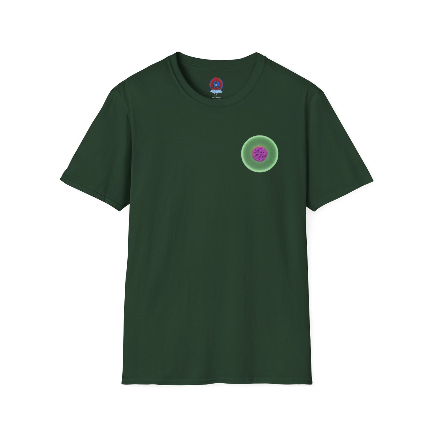 Classic Donut Tee - Unisex Soft-Style - "Swimming By" - variant 1 - series 1.0 - florescent green donut