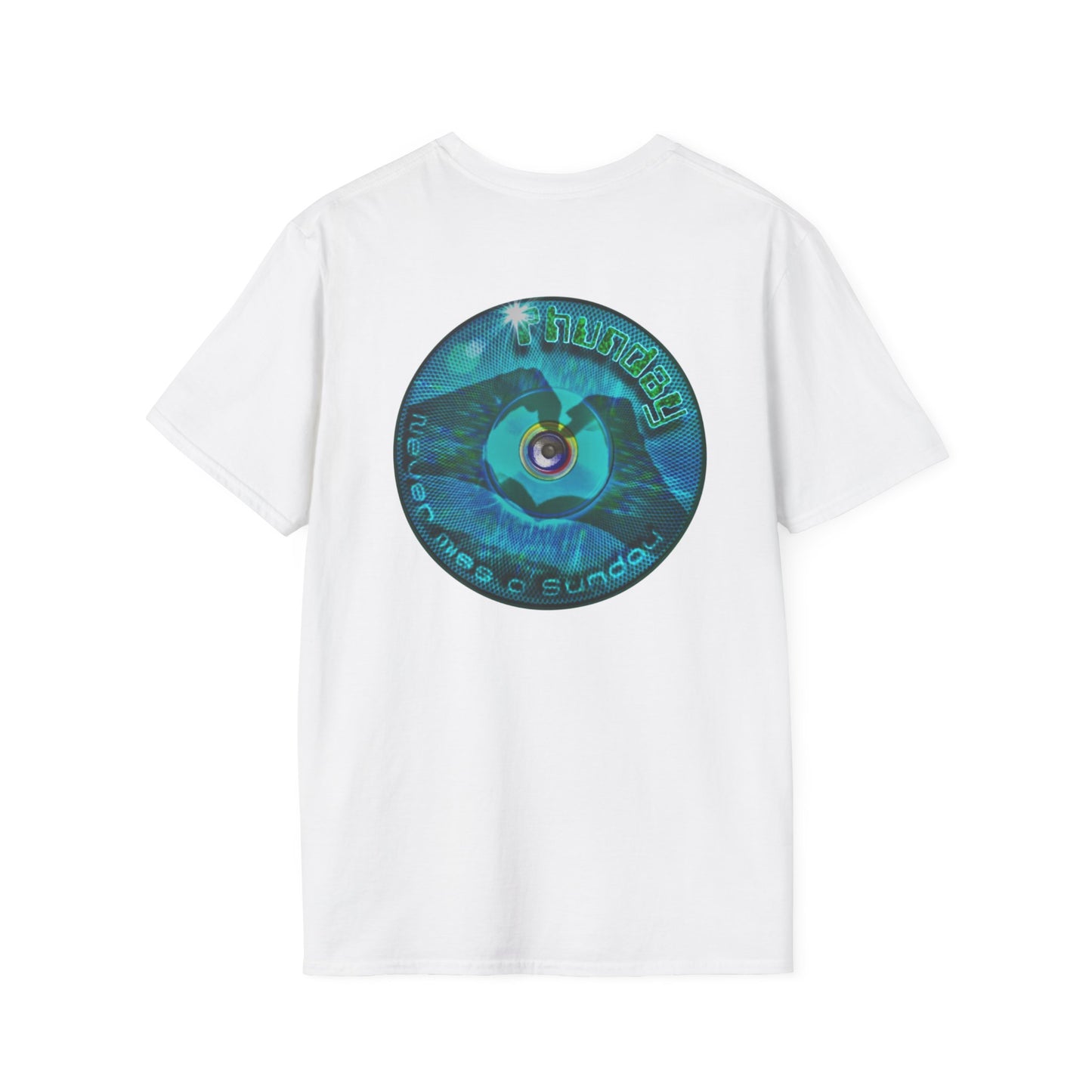 Classic Donut Tee - Unisex Soft-Style - "Sunday Phunday" - series 1.0 - variant 1 - teal donut