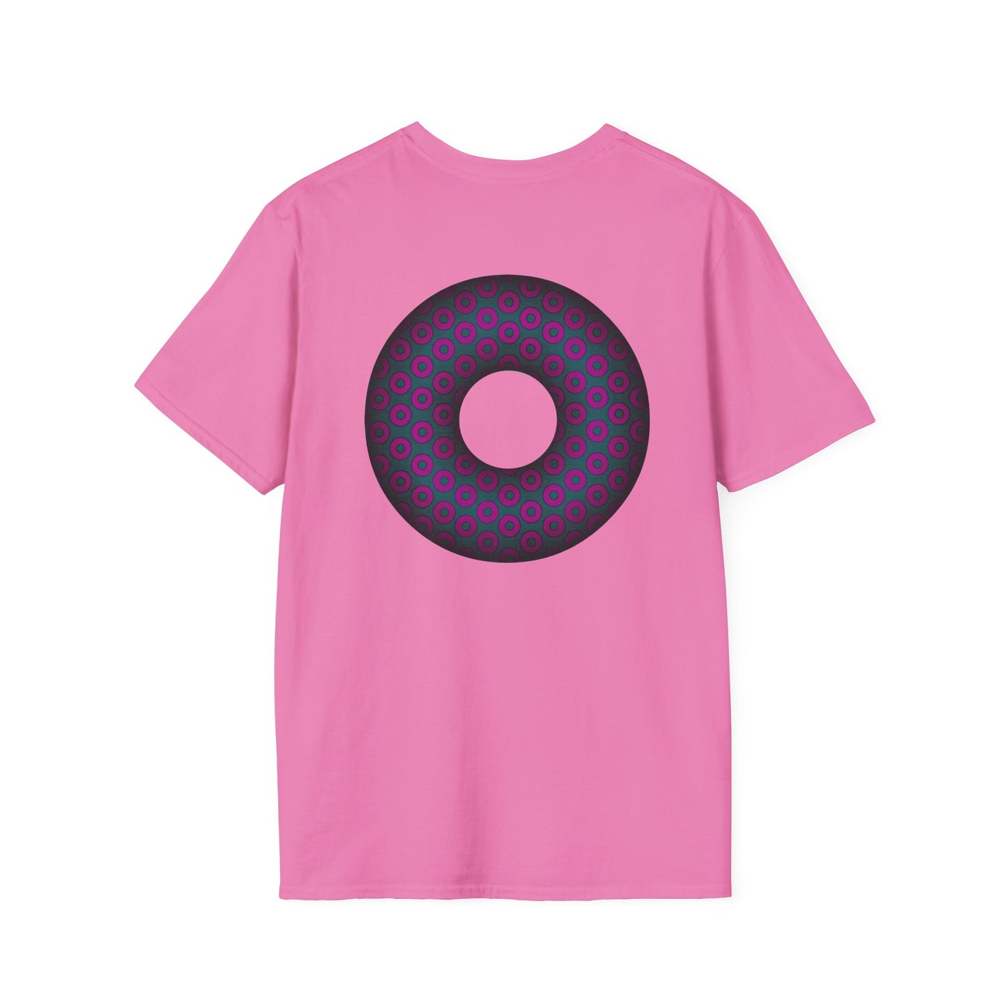 Plain Donuts/Unisex Soft-Style - "Plain Paradoxical Grided Donuts" - dark magenta/faded navy donuts