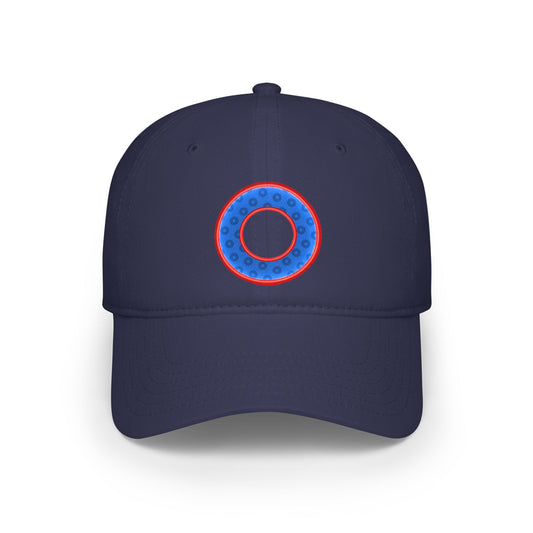 Lumpy Donut Baseball Cap - "Plain Paradoxical Wide Mouth Donut Cap" - paradoxical blue/red wide mouth donut w/ - variant 1