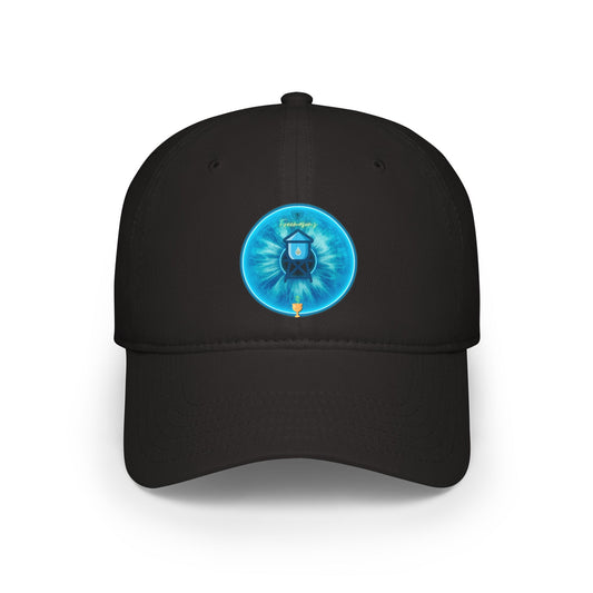 Lumpy Donut Baseball Cap - "The Peering Donut Cap of Opacity" - variant 2 - light blue idonut w/