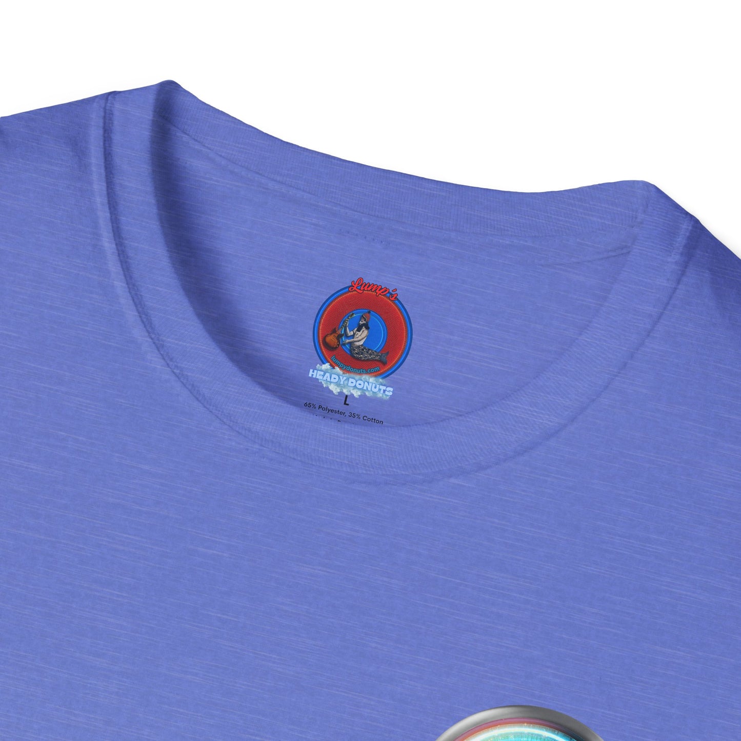 Classic Donut Tee - Unisex Soft-Style - "Donut of Life Tee" - vivid turquoise tube donut - variant 3