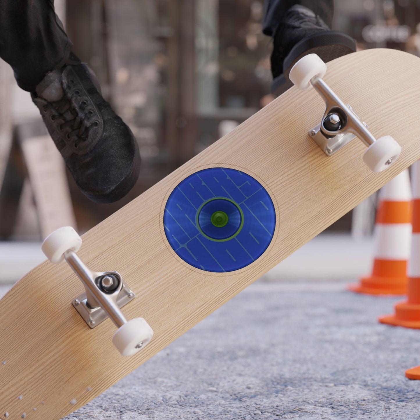 Donut Bumper/Outdoor Sticker - "Harry Hoodlum Donut" - series 1.0 - variant 3 - blue donut - [Die-Cut] 6"x 6"