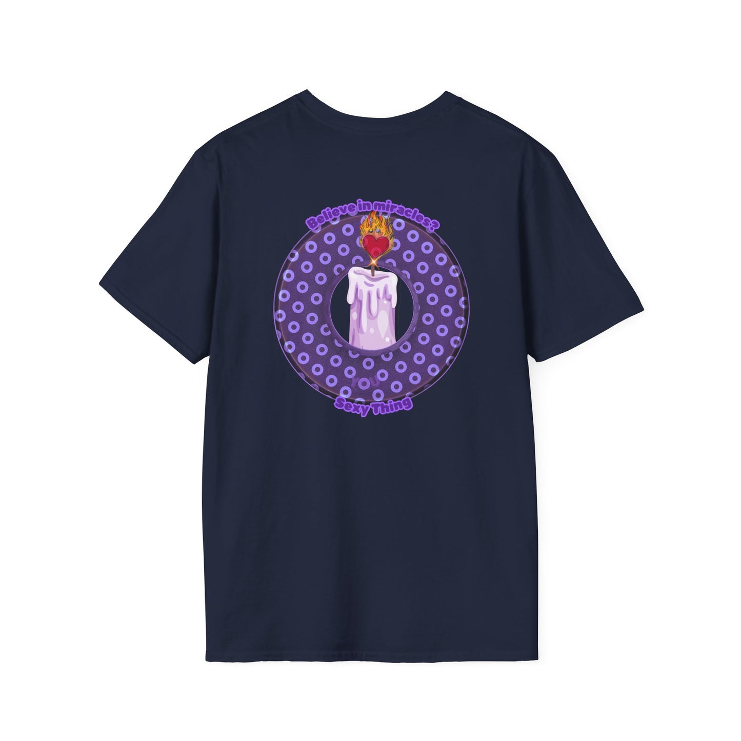 Classic Donut Tee - Unisex Soft-Style - "Donuts for Sexy Things" - electric purple/light purple paradox donut