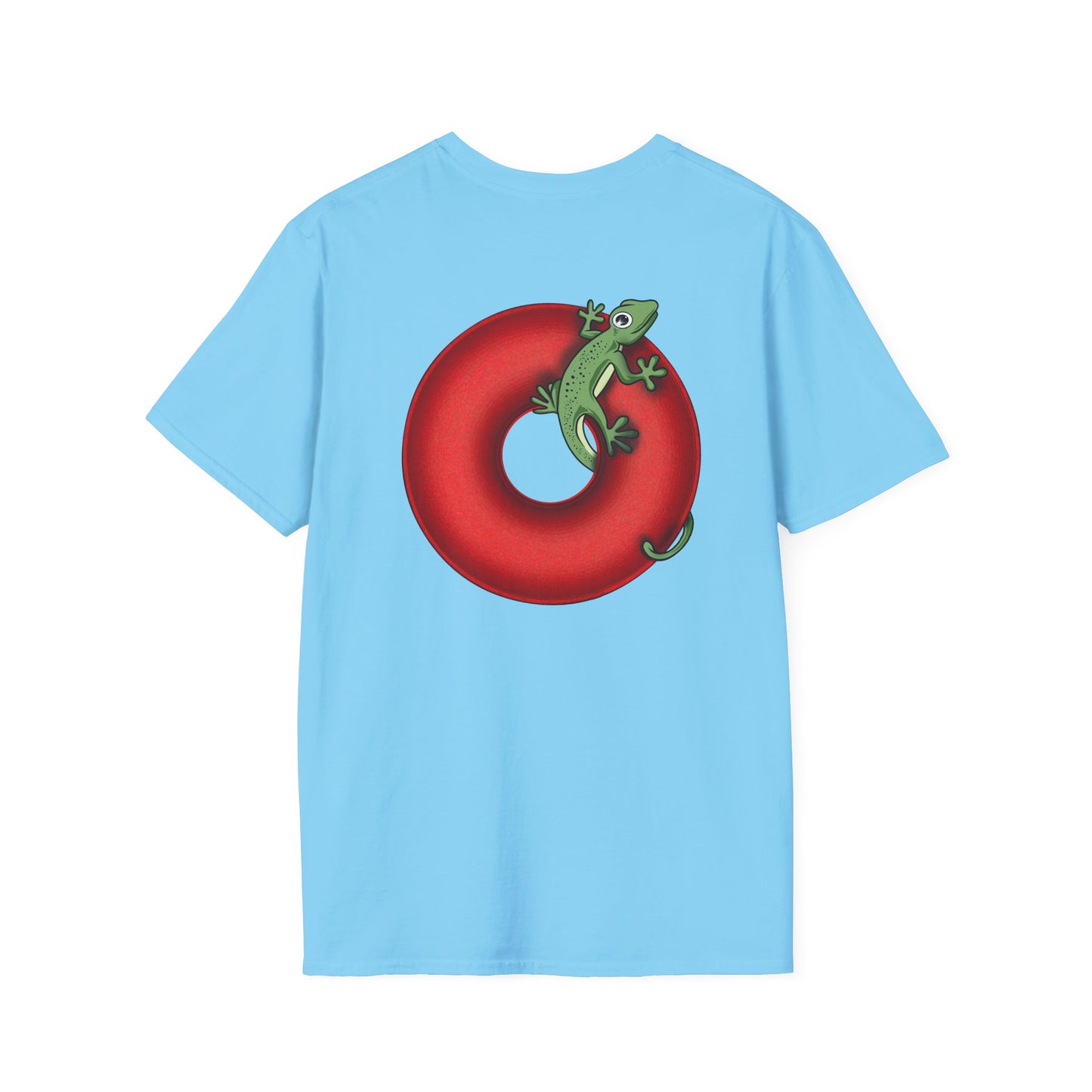 Classic Donut Tee - Unisex Soft-Style - "Practically Extinct Tee Shirt" - plump vivid red donut - variant 1