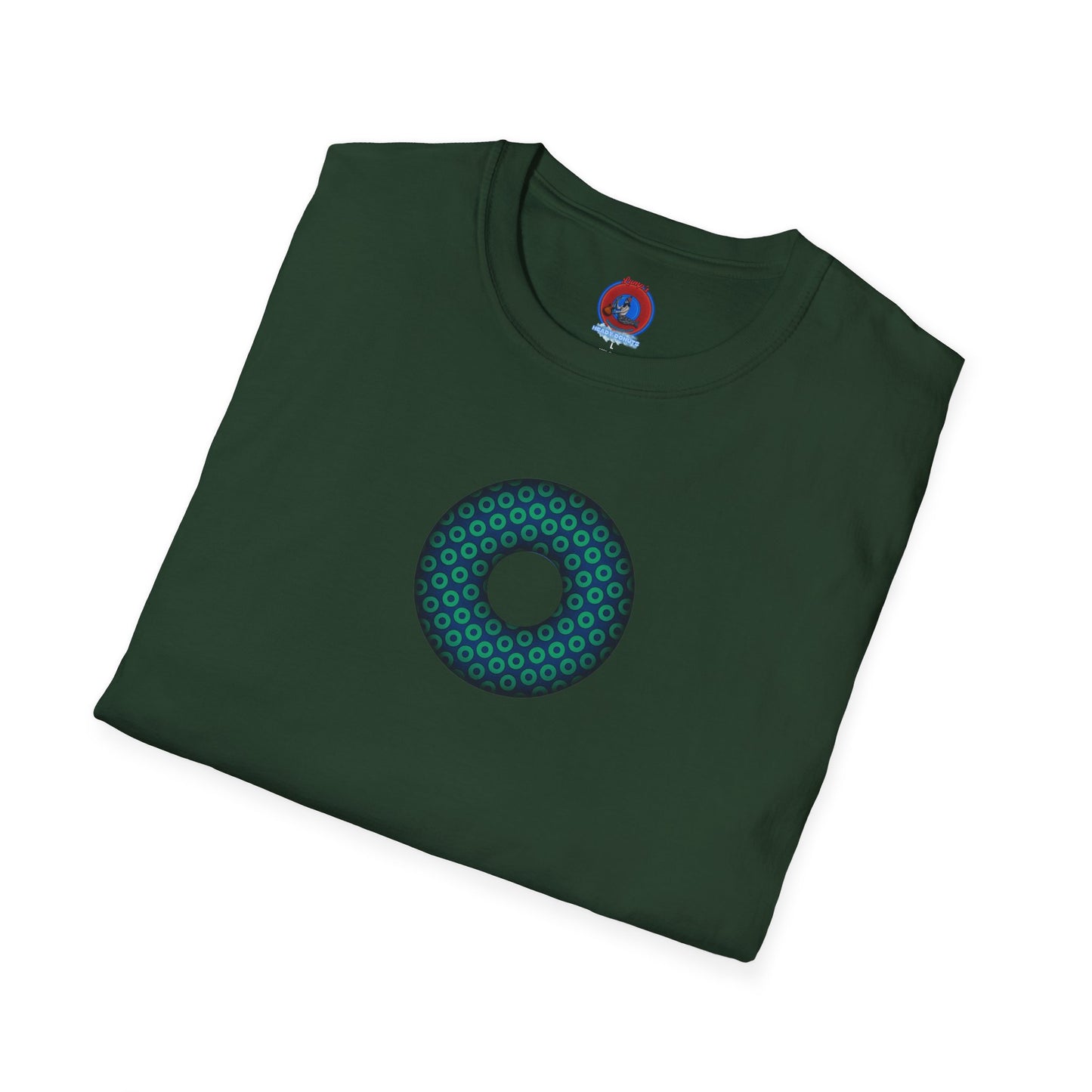 Plain Donuts/Unisex Soft-Style - "Plain Paradoxical Grided Donuts" - dark blue/teal donuts