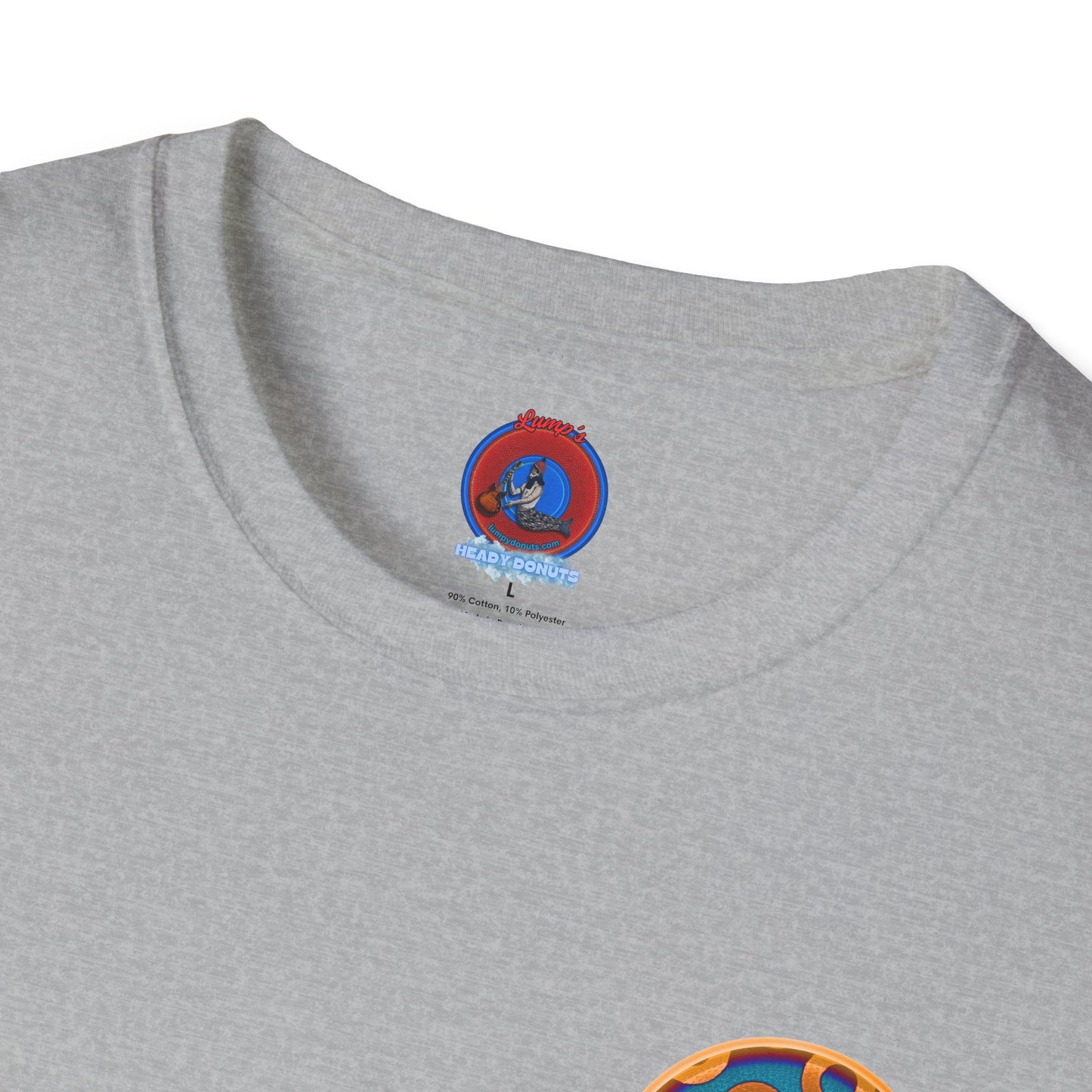 Classic Donut Tee - Unisex Soft-Style - "Wooked Cream - YEMSG Donut " -purple/red rustic paradox donut - variant 4