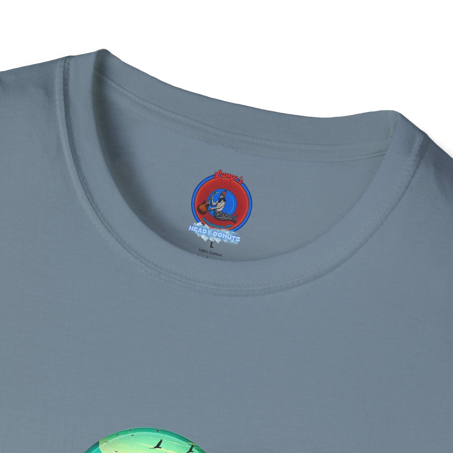 Lumpy Coffee Traders Tee - Unisex Soft-Style - "Taboo, taboot!" - paradoxical logo donut - variant 1