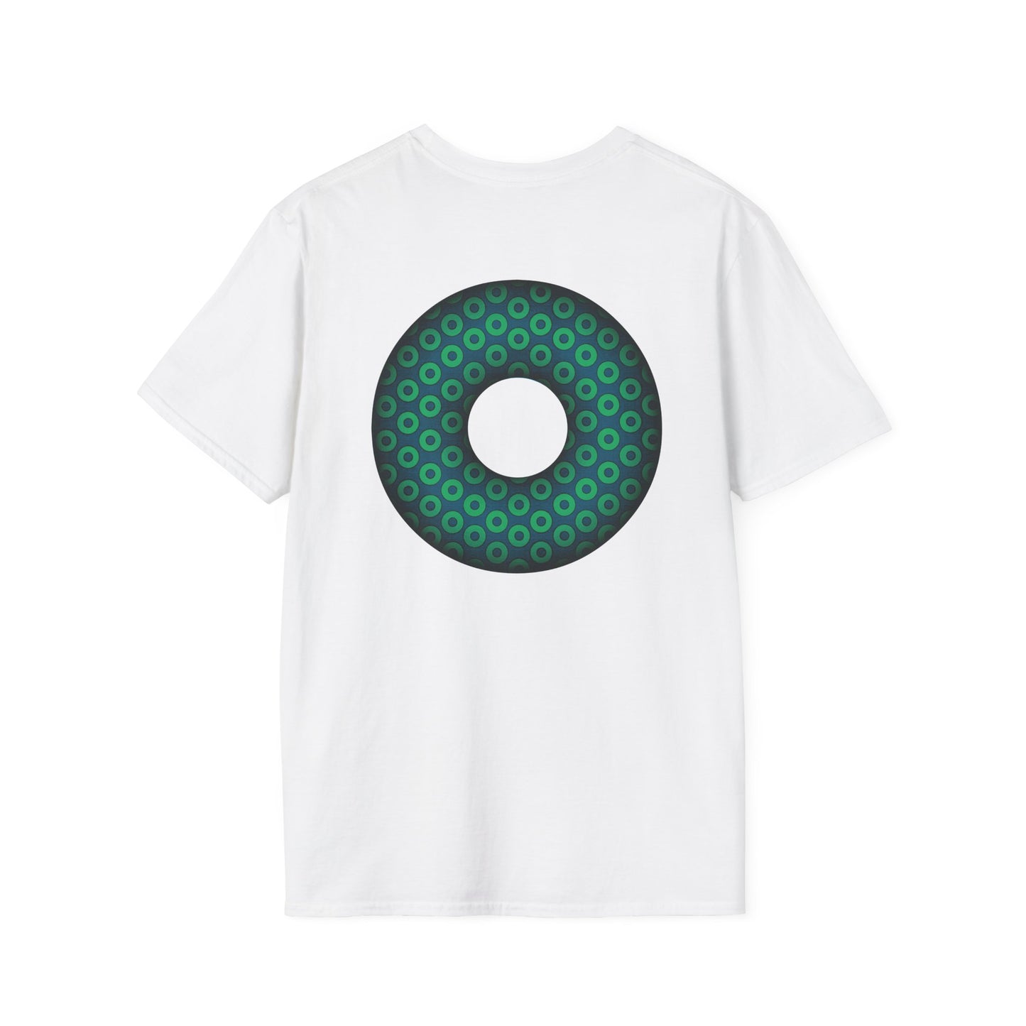Plain Donuts/Unisex Soft-Style - "Plain Paradoxical Grided Donuts" - light green/midnight teal donuts