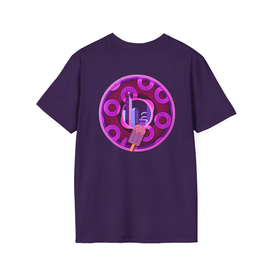 Classic Donut Tee - Unisex Soft-Style - "It's Ice Cream Popsicles - YEMSG Donut" - purple/magenta paradox donut - variant 2