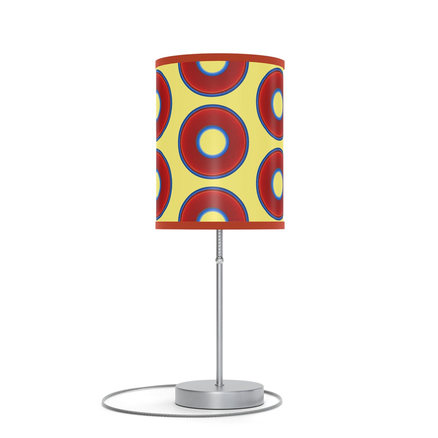 Lumpy Accent Lamps - red vivid donuts w/yellow background