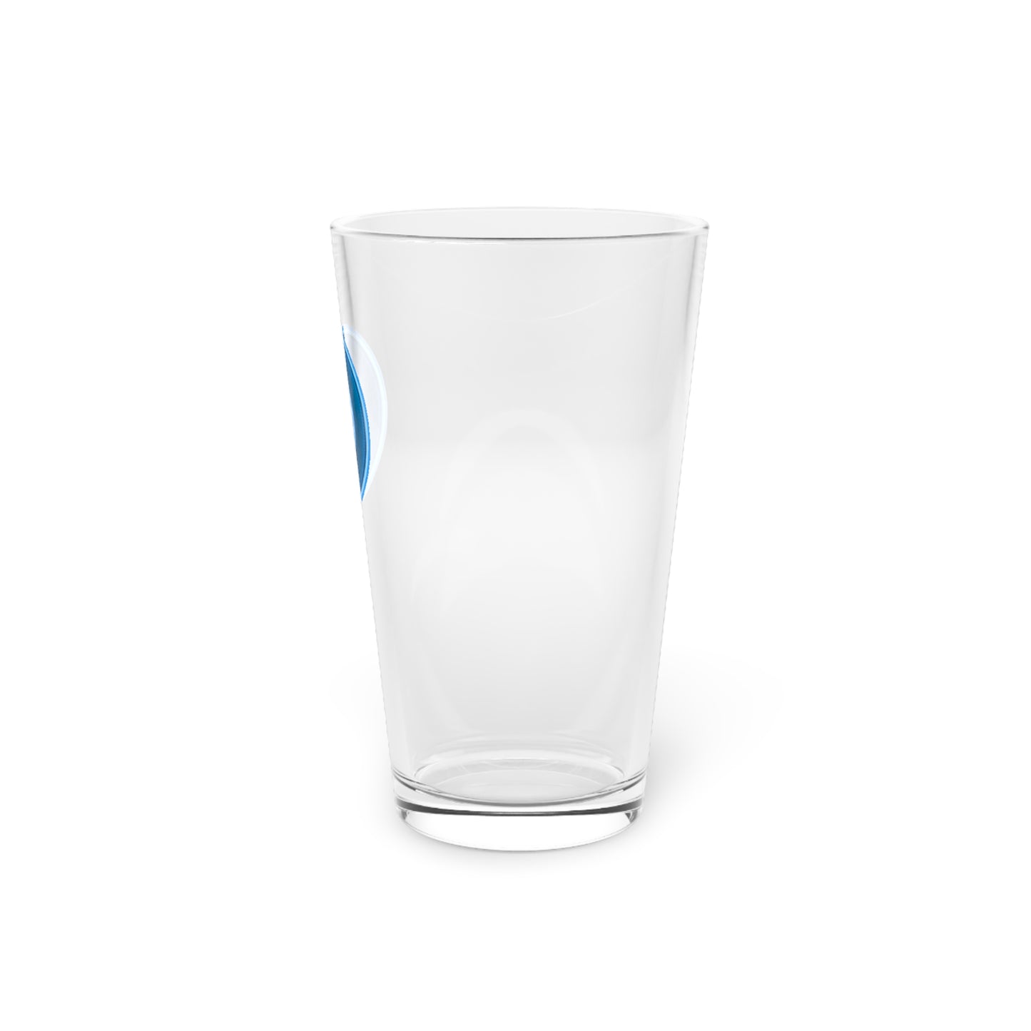 16oz Lumpy Pint Glass - "Story of the Pint Glass" - rustic blue/light blue donut