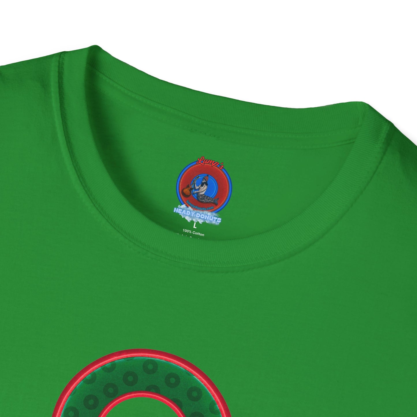 Plain Donuts/Unisex Soft-Style - "Plain Wide Mouthed Paradoxical Donuts" - dark green/red donuts