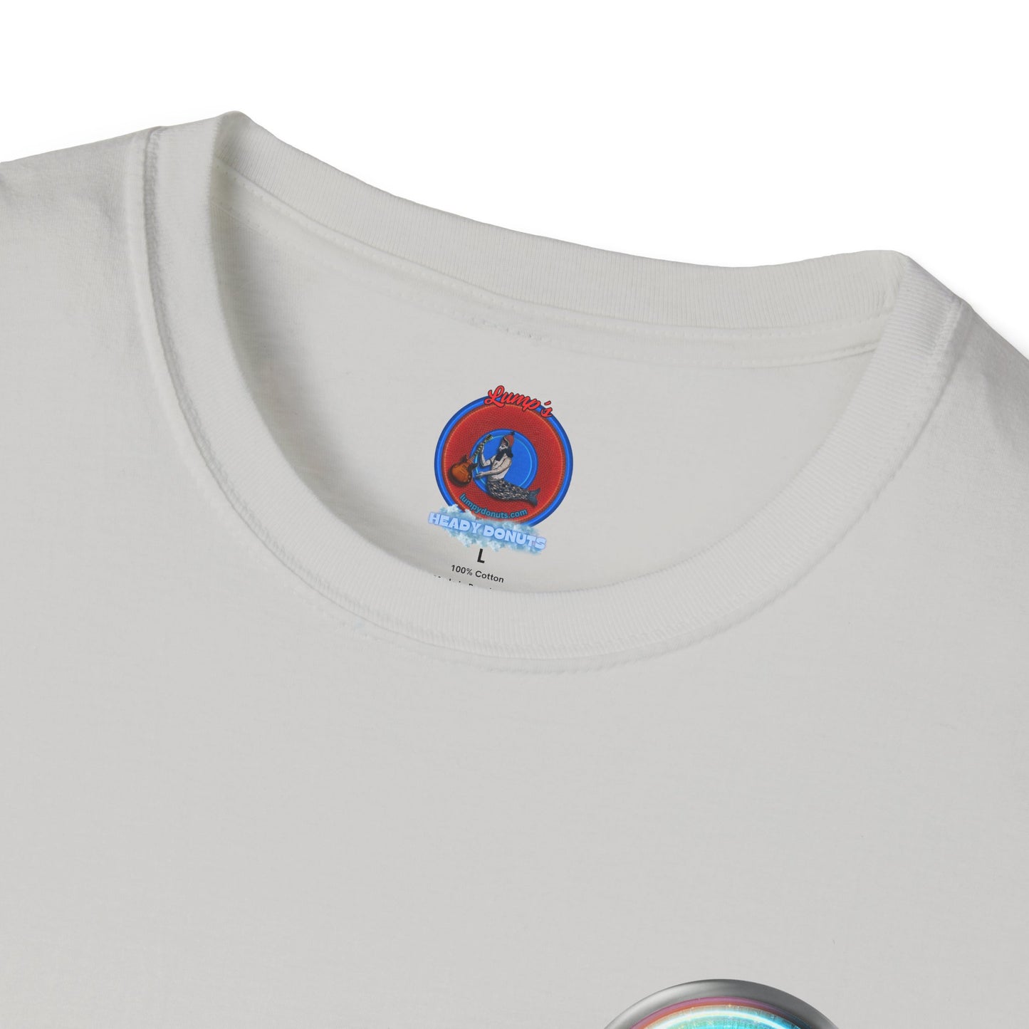 Classic Donut Tee - Unisex Soft-Style - "Donut of Life Tee" - vivid turquoise tube donut - variant 3