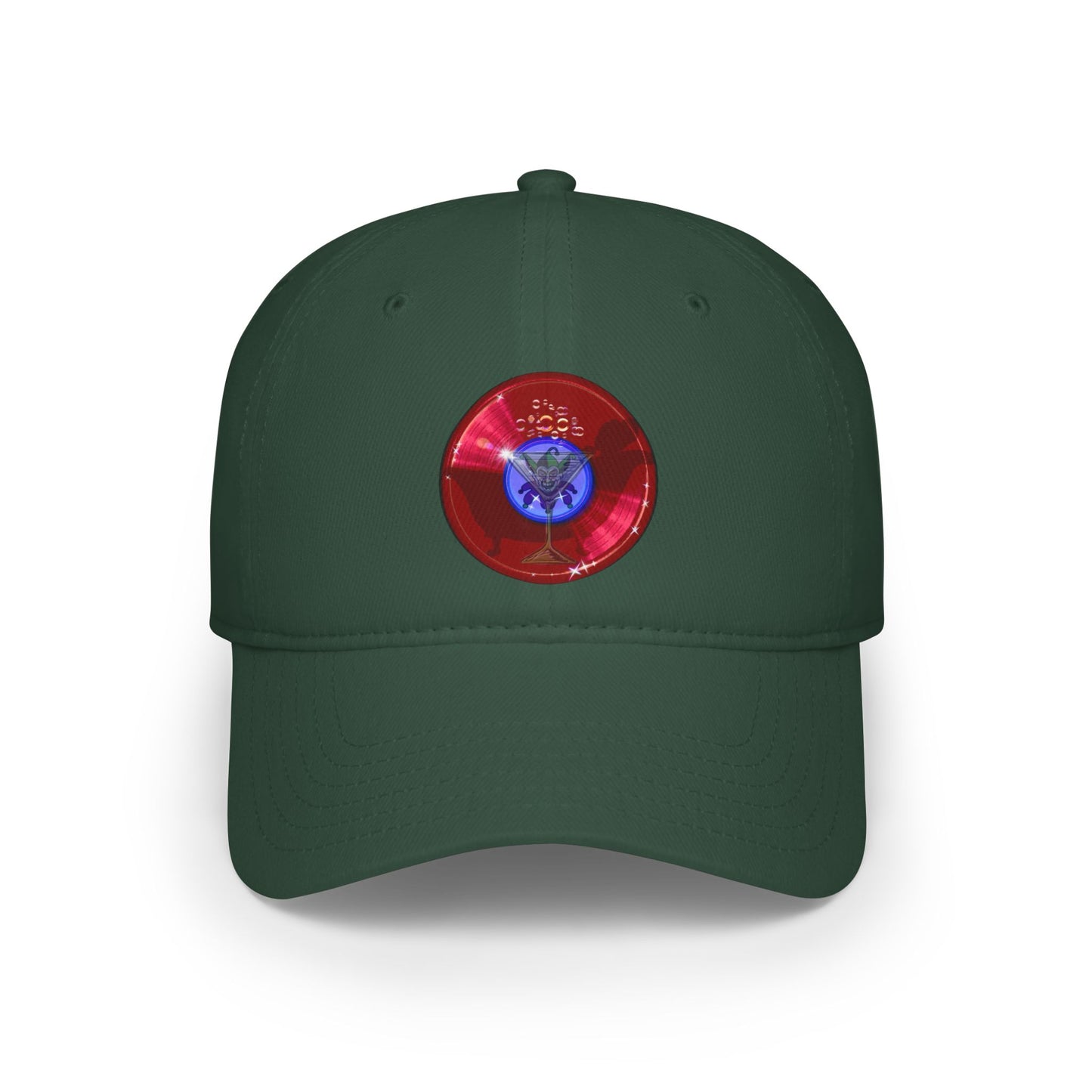 Lumpy Donut Baseball Cap - "The Joker's Personal Cap" - variant 1 - vivid red record donut w/