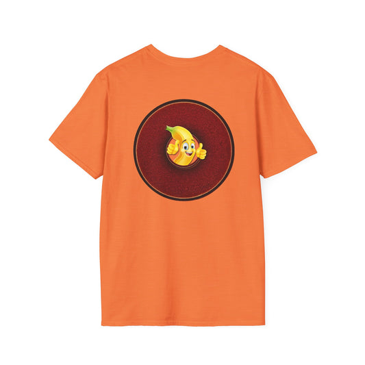 Classic Donut Tee - Unisex Soft-Style - "Dis sheet, it's bananas!" - series 1.0 - variant 4- dark red donut