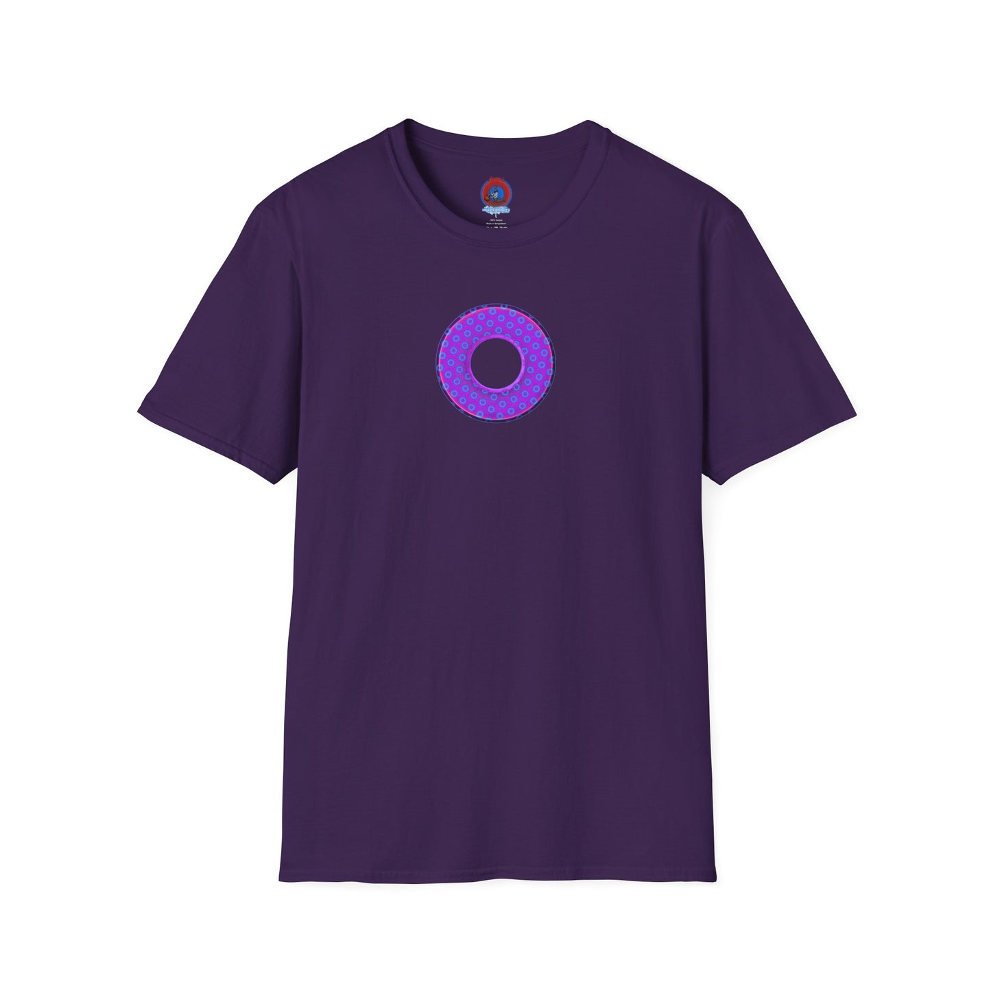 Plain Donuts/Unisex Soft-Style - "Plain Electric Paradoxical Donuts" - bright purple/blue donuts