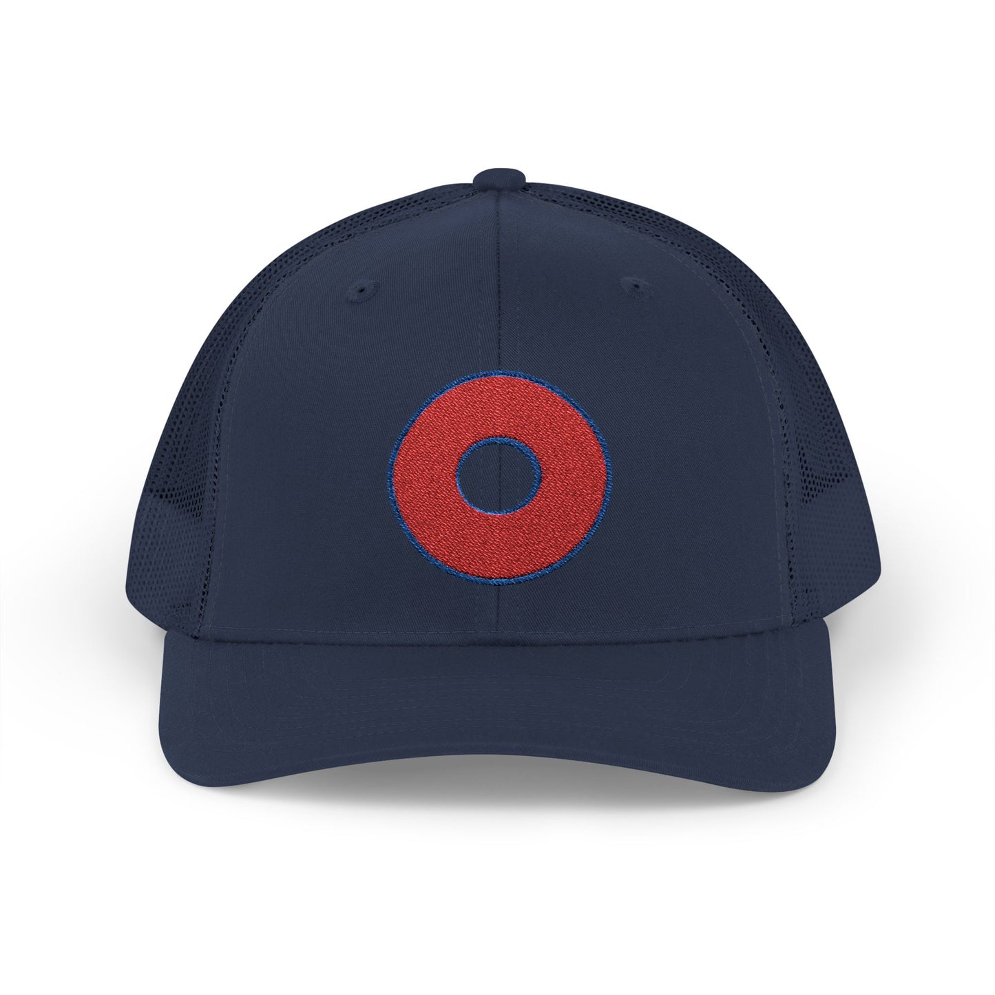 Lumpy Donut Trucker Hat - Red Embroidered Donut