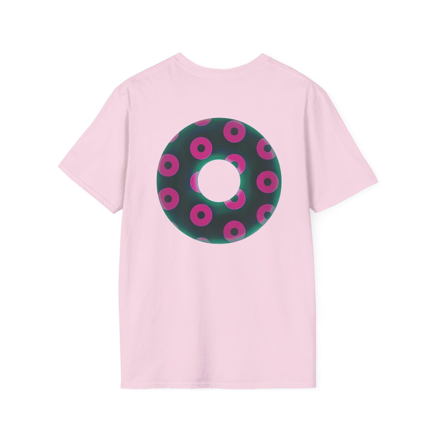 Plain Donuts/Unisex Soft-Style - "Plain Blimpy Paradoxical Donuts" - dark green/magenta donuts