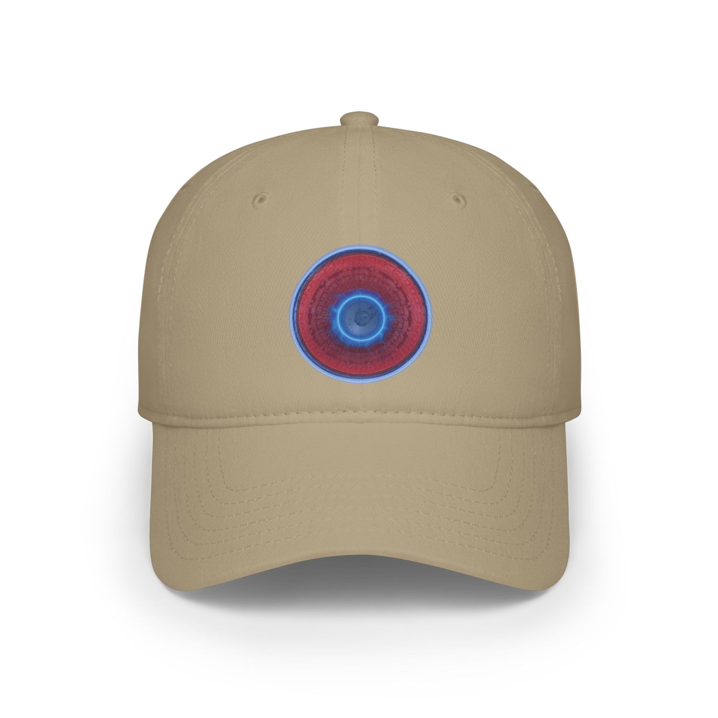 Lumpy Donut Baseball Cap - "Homer's Perfect Donut" - variant 1 - vivid red tube donut w/