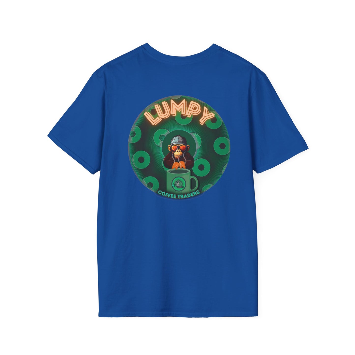 Lumpy Coffee Traders Tee - Unisex Soft-Style - "Taboo, taboot!" - paradoxical logo donut - variant 1