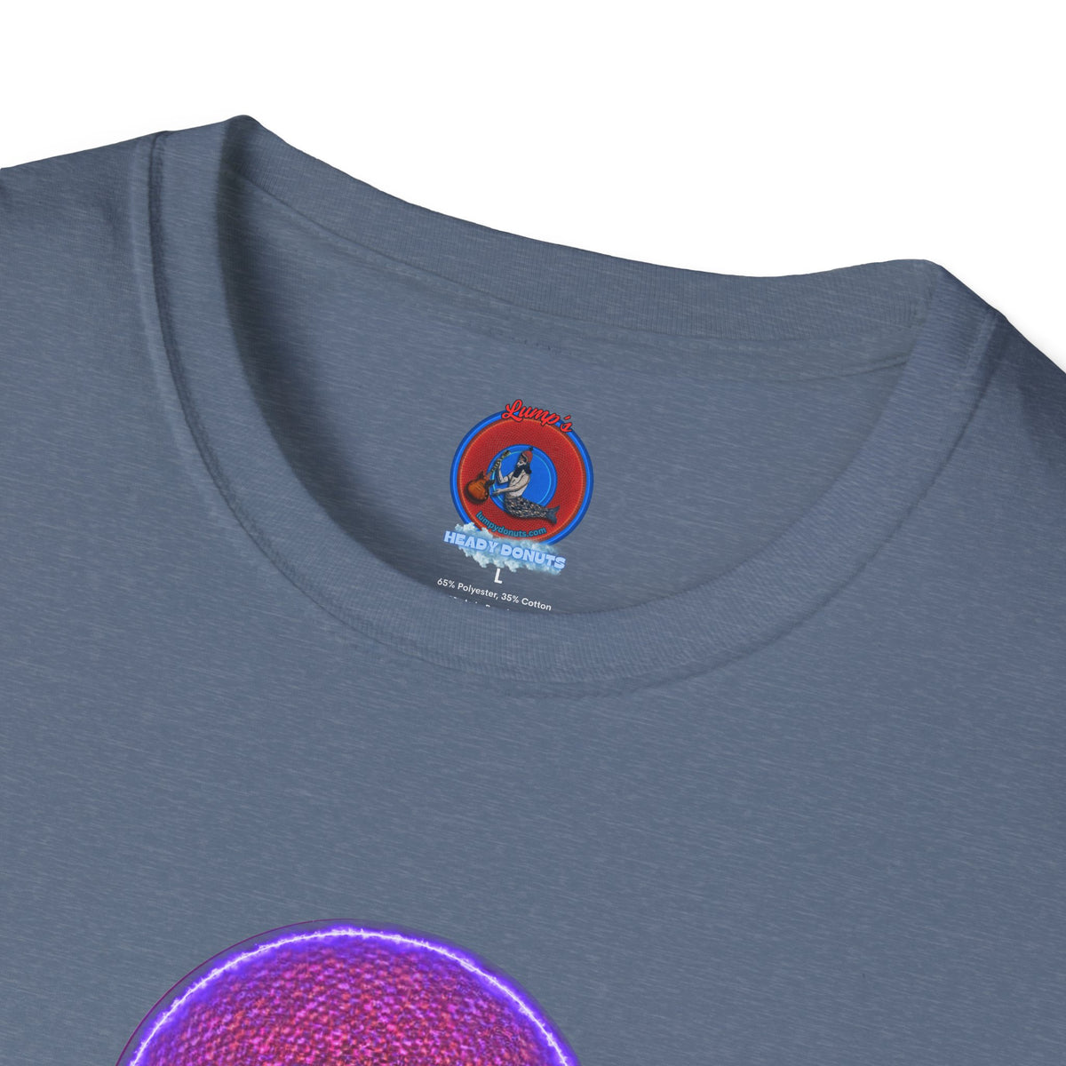Classic Donut Tee - Unisex Soft-Style - "The Frankenstein Donut - It's Alive! " - series 1.0  - purple-ish donut