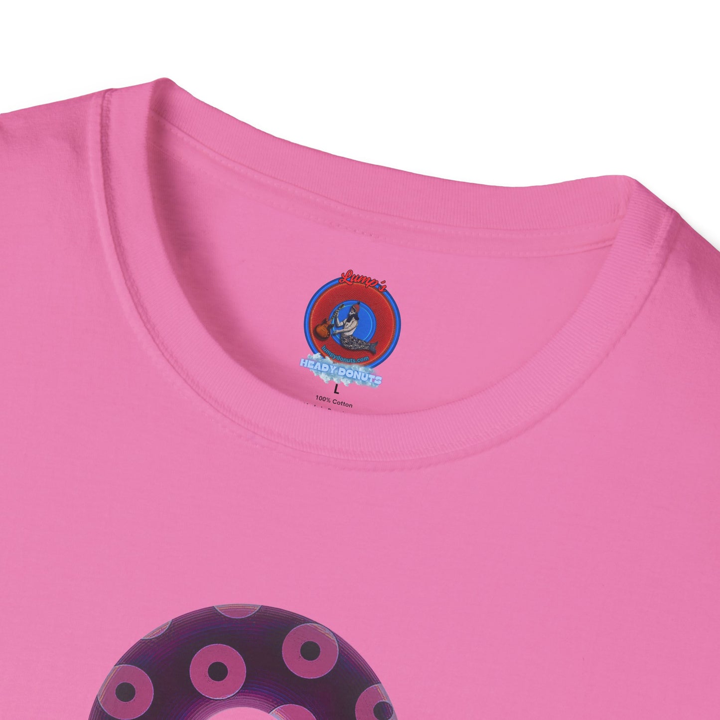 Plain Donuts/Unisex Soft-Style - "Plain Blimpy Paradoxical Donuts" - light magenta/red violet donuts