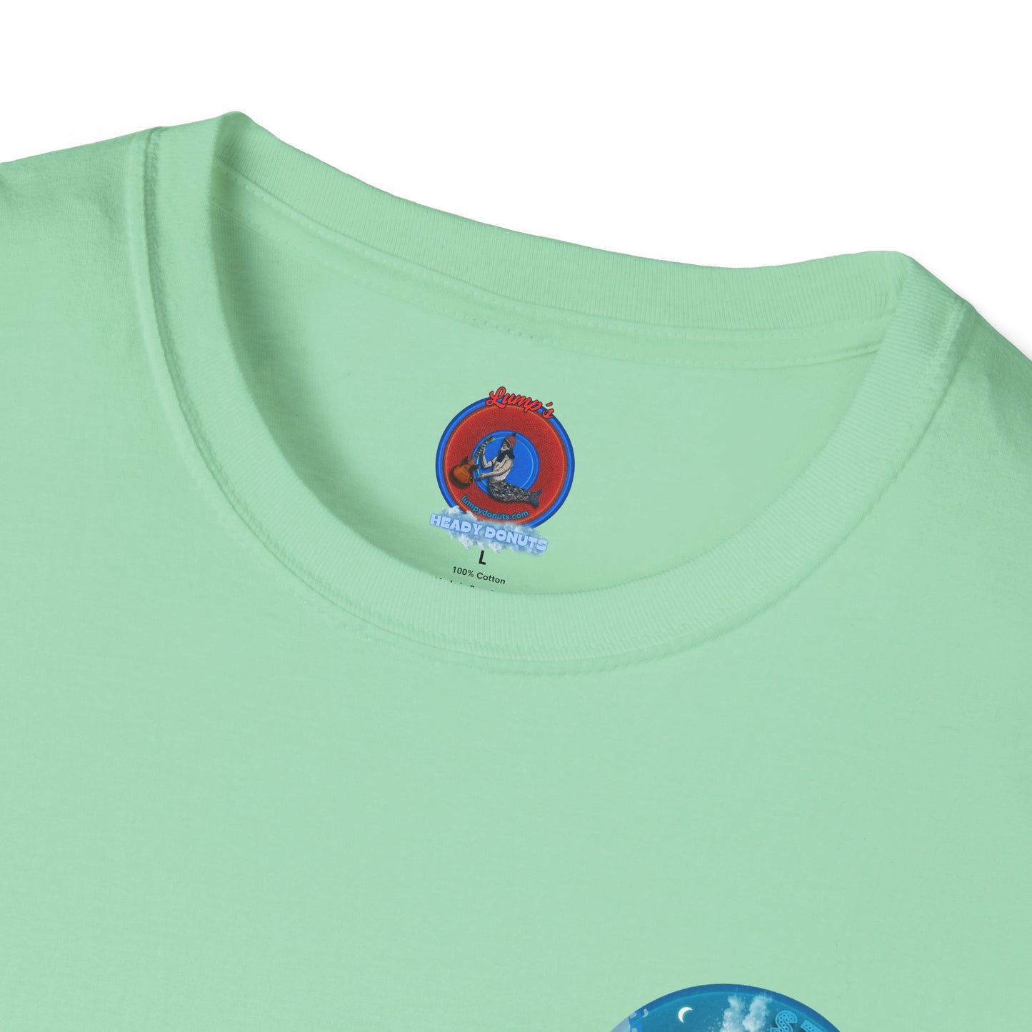 Classic Donut Tee - Unisex Soft-Style - "Steaming Fresh Donuts" - series 1.0  - blue donut