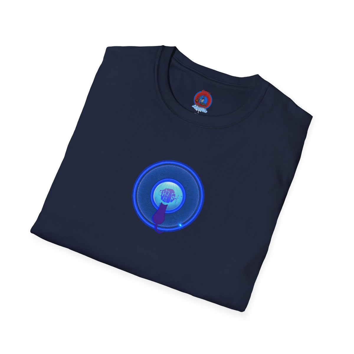 Classic Donut Tee - Unisex Soft-Style - "Cats: The Donut" - rustic blue/blue donut - variant 2