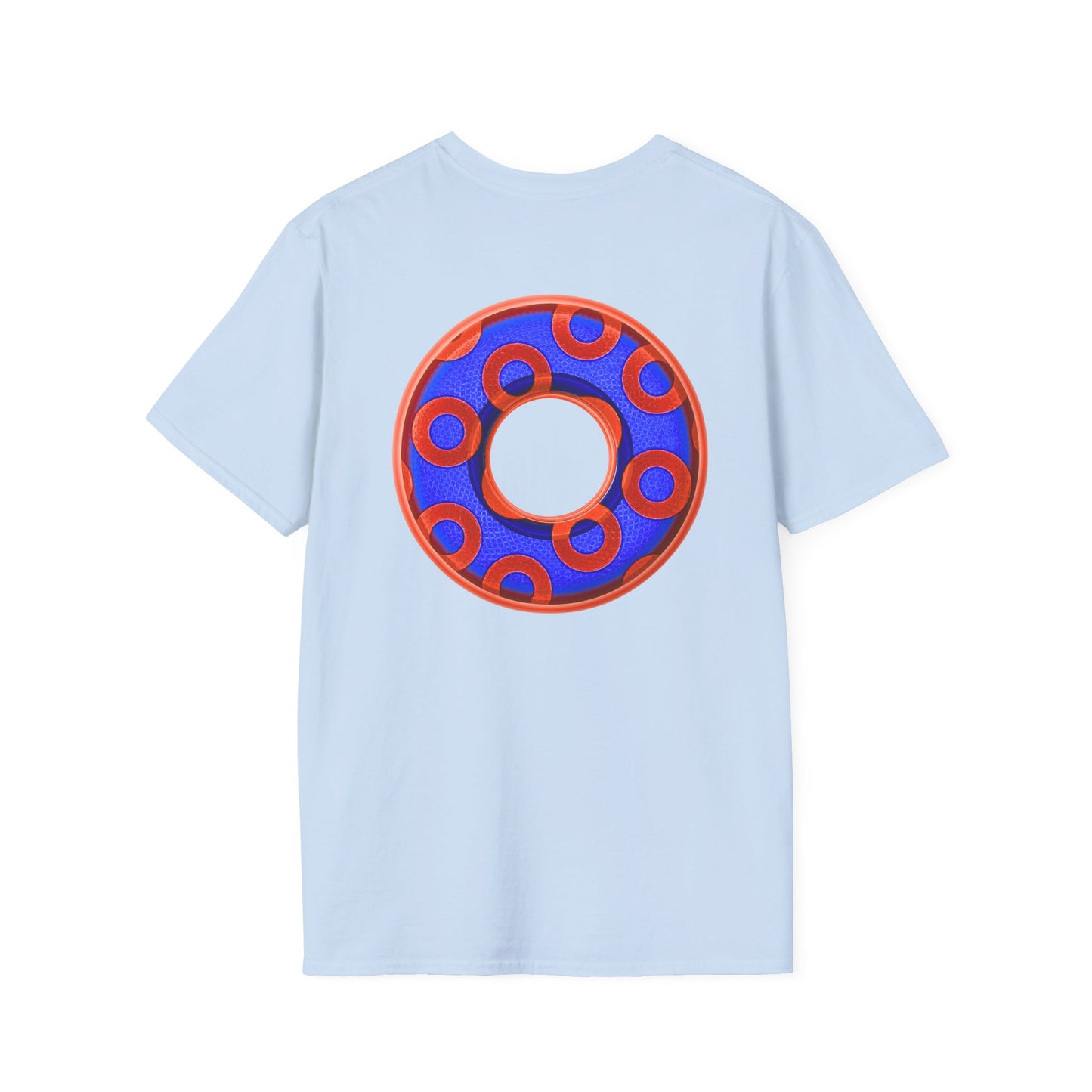 Plain Donuts/Unisex Soft-Style - "Plain Rustic Paradoxical Donuts" - electric blue/red donuts