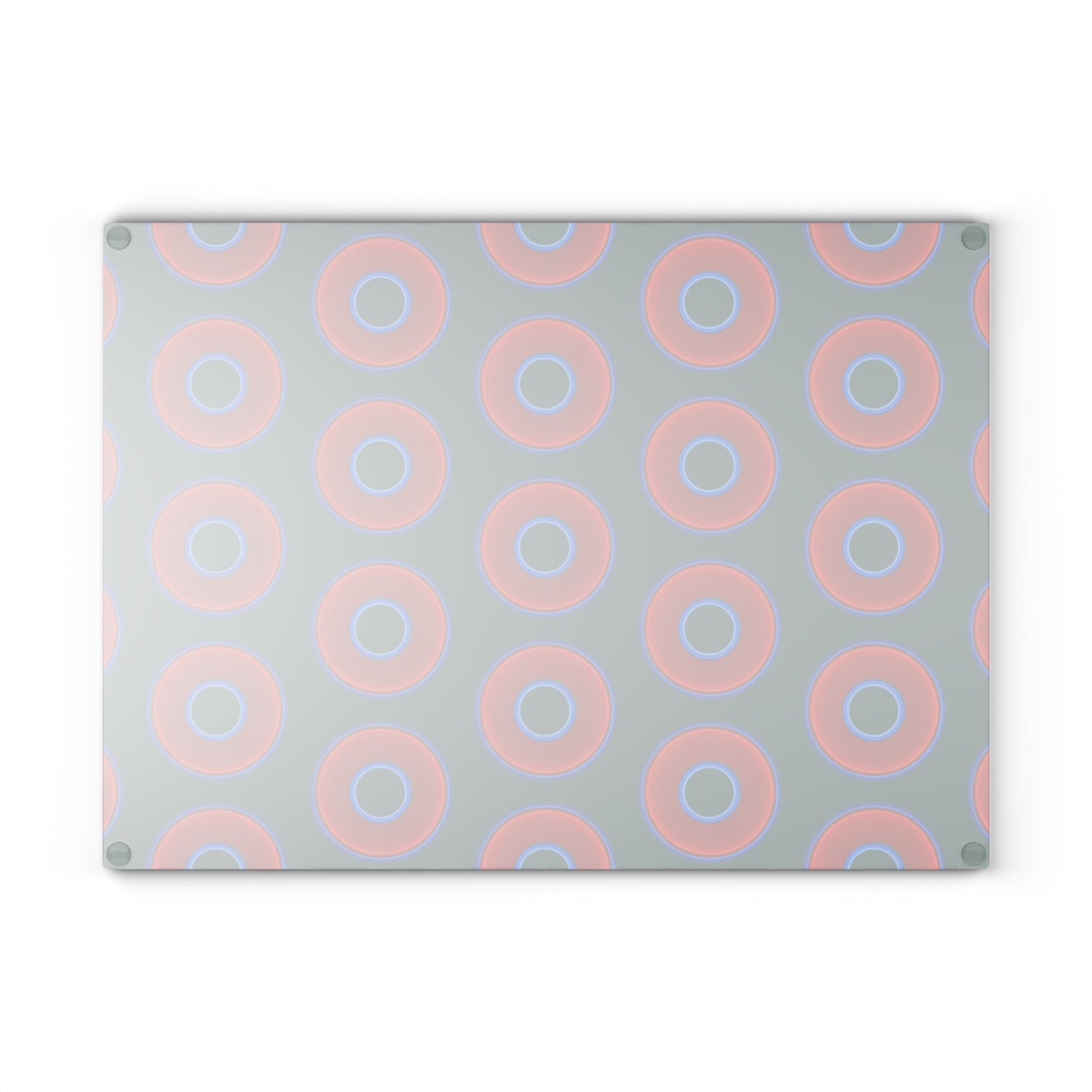 My Friend's Cutting Board - vivid red donuts w/dark Fenway green background