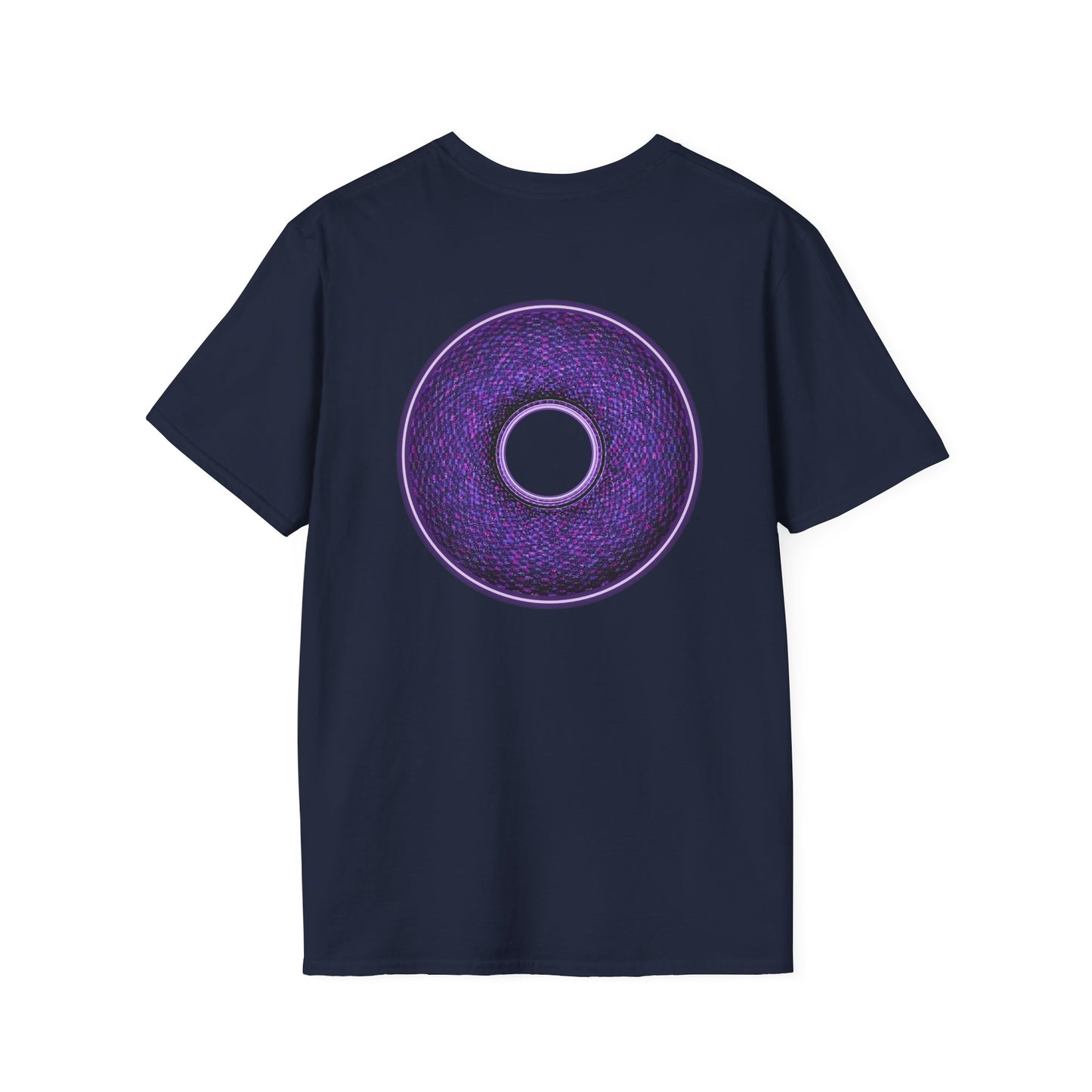 Classic Donut Tee - Unisex Soft-Style - "Plain Pixilated Donut' - purple/light purple pixilated afterglow donut