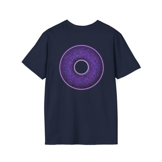 Classic Donut Tee - Unisex Soft-Style - "Plain Pixilated Donut' - purple/light purple pixilated afterglow donut