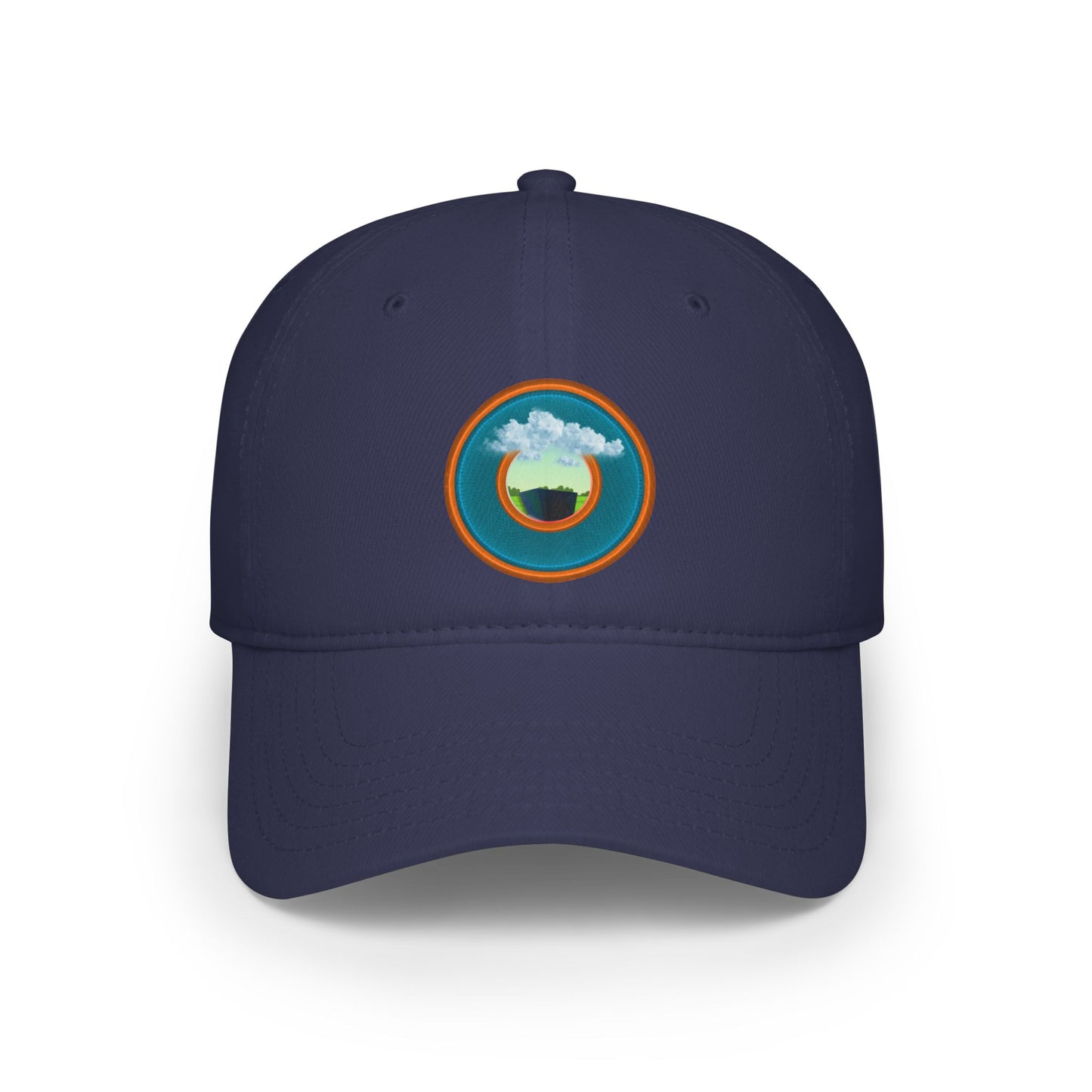 Lumpy Donut Baseball Cap - "Got Rhombus?" - variant 3 - blue donut w/