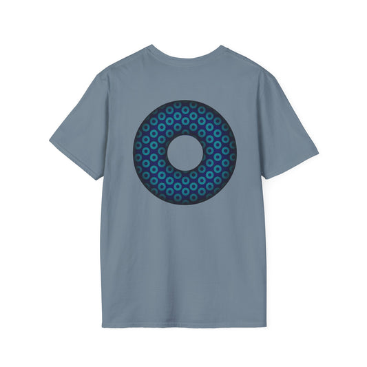 Plain Donuts/Unisex Soft-Style - "Plain Paradoxical Grided Donuts" - teal/dark blue donuts