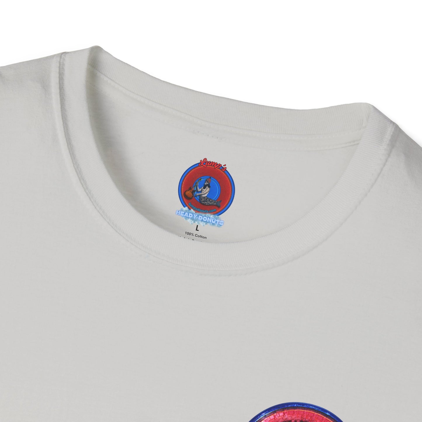 Classic Donut Tee - Unisex Soft-Style - "Rhinos Do Run From Thunder" - series 1.0  - variant 2 - red donut