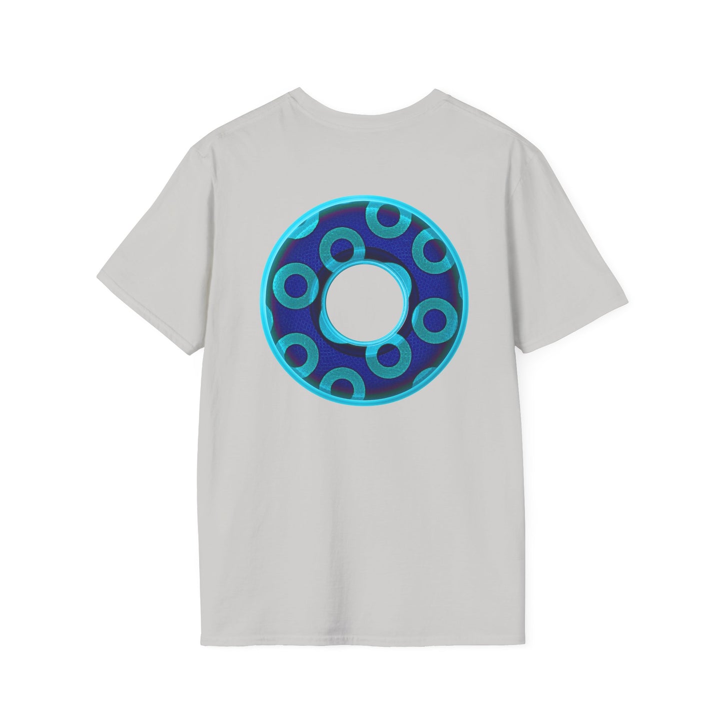 Plain Donuts/Unisex Soft-Style - "Plain Rustic Paradoxical Donuts" - aquamarine/dark blue donuts
