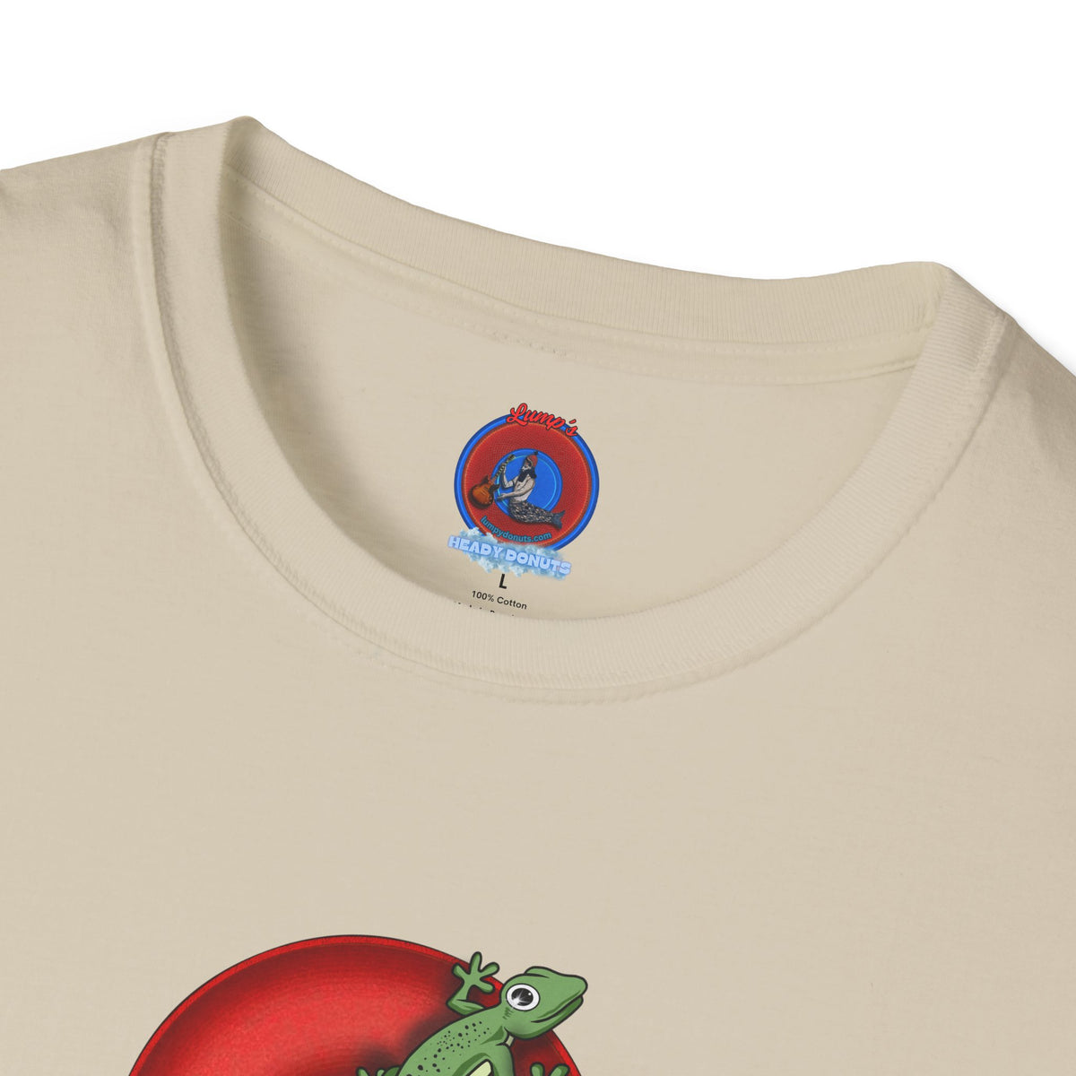 Classic Donut Tee - Unisex Soft-Style - "Practically Extinct Tee Shirt" - plump vivid red donut - variant 1