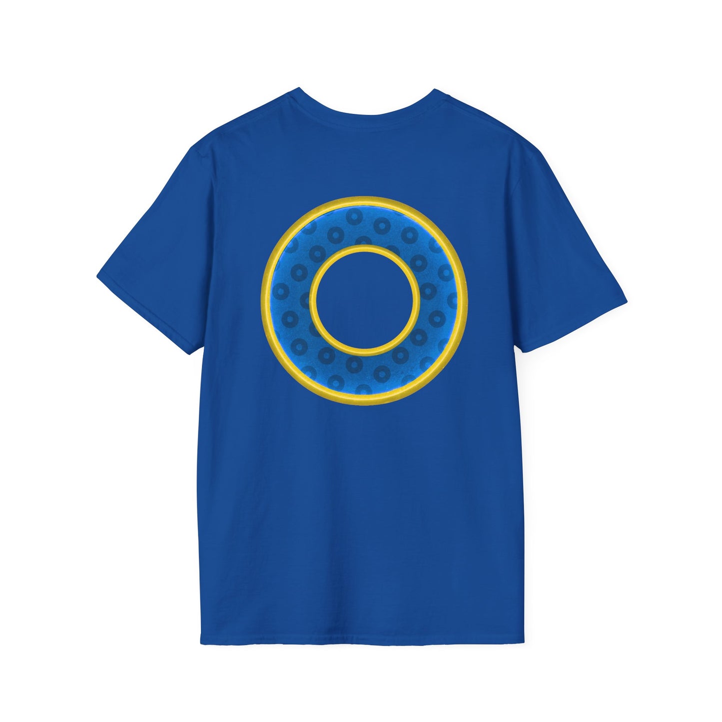 Plain Donuts/Unisex Soft-Style - "Plain Wide Mouthed Paradoxical Donuts" - blue/yellow donuts