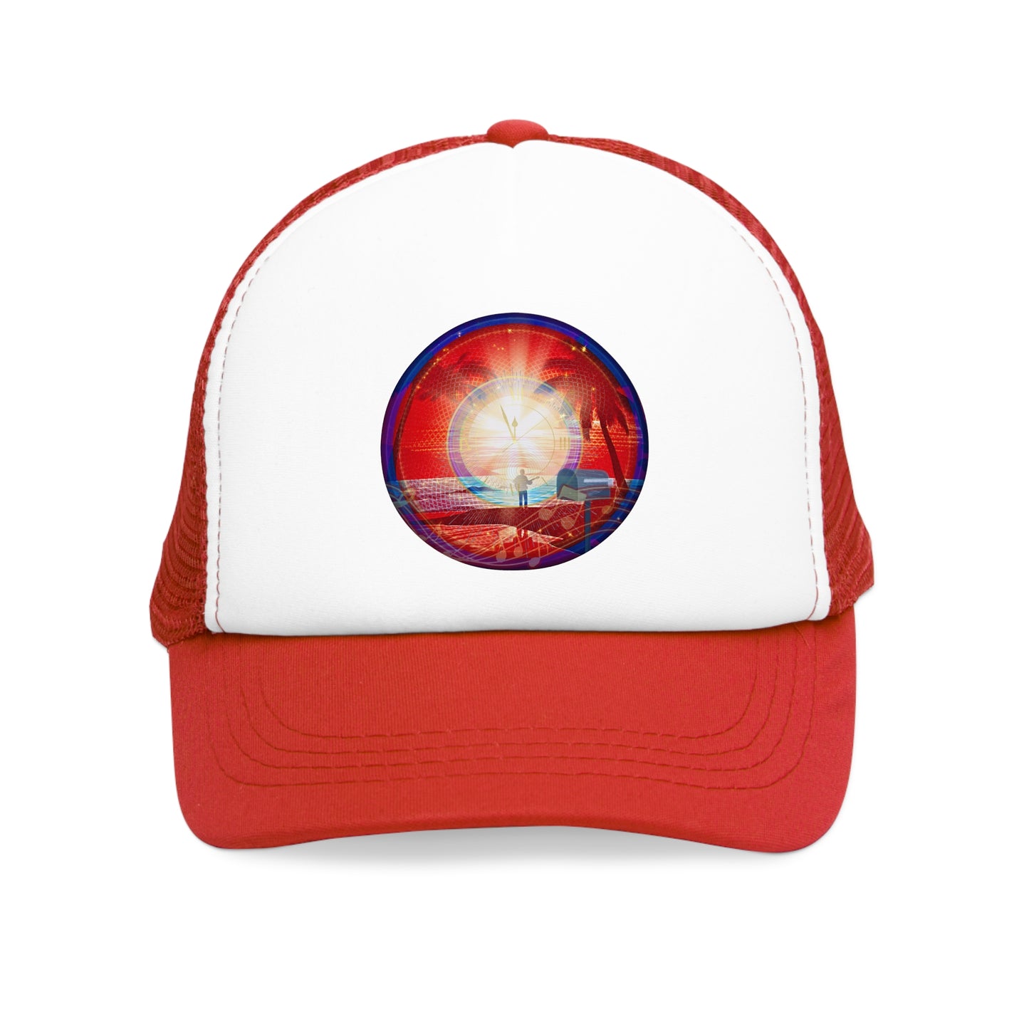 Lumpy Trucker Hat - "The Velvet Cake Donut" - red donut