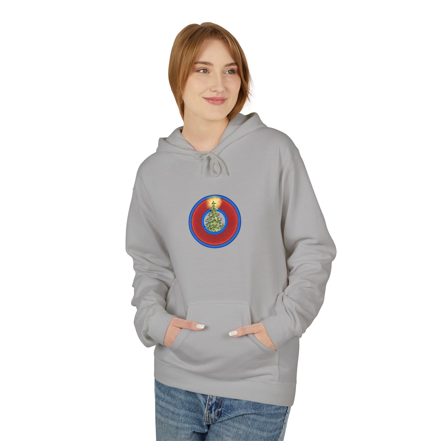 Fleece Harry Hoodies [Midweight Soft-style] - "It's Always Phishmas in Philly" - red rustic donut