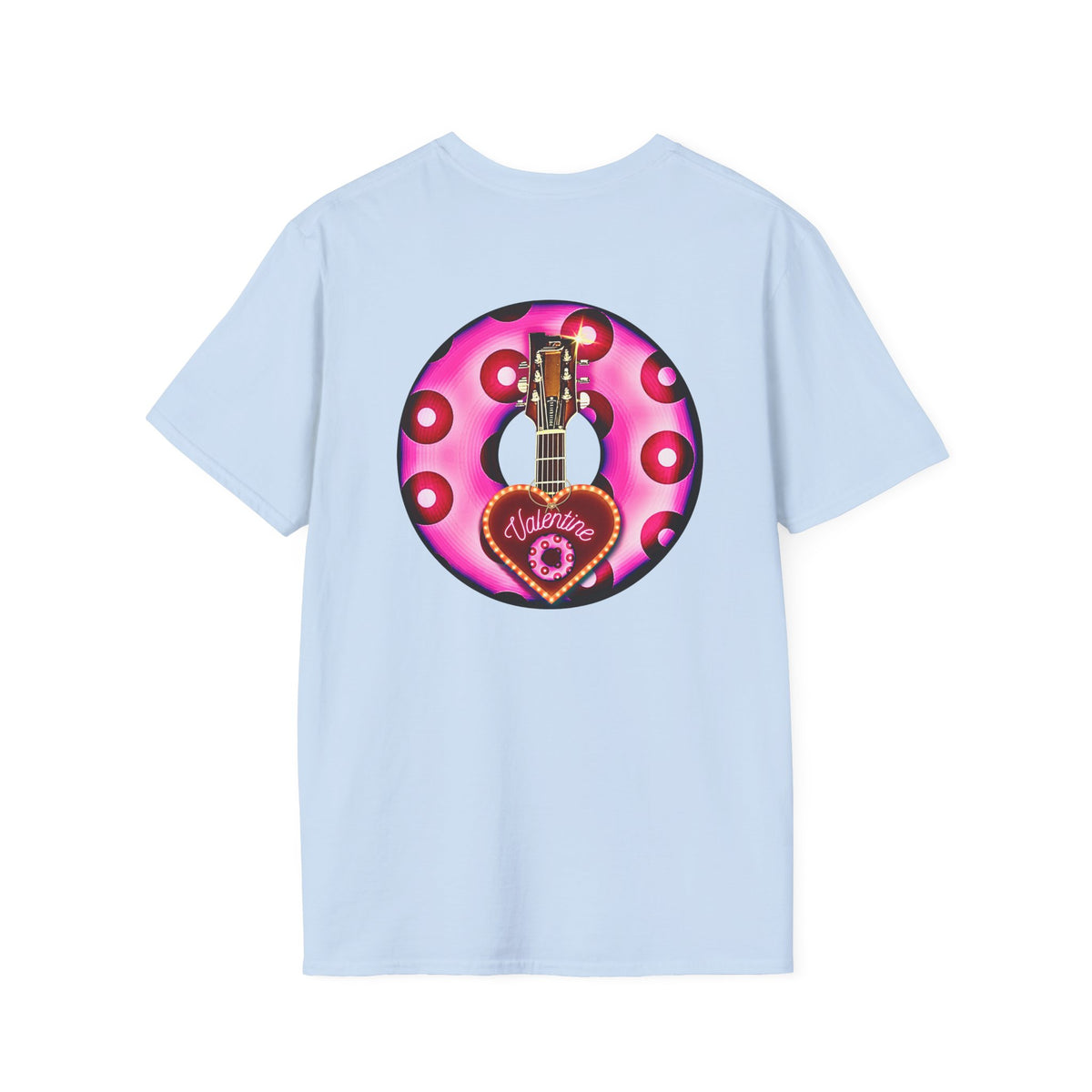 Classic Donut Tee - Unisex Soft-Style - "Would You Be My Donut?" - paradoxical bubblegum pink/red donut - variant 2