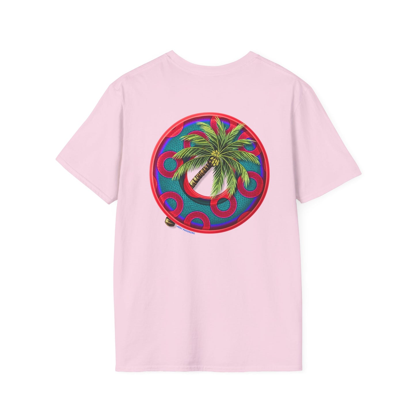 Classic Donut Tee - Unisex Soft-Style - "Jost Phishing" -blue/red rustic paradox donut