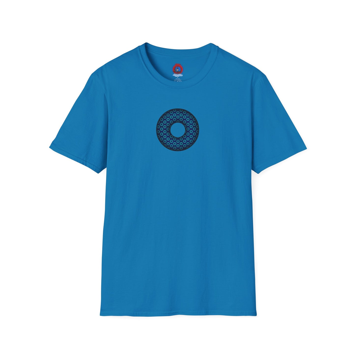 Plain Donuts/Unisex Soft-Style - "Plain Paradoxical Grided Donuts" - teal/dark blue donuts